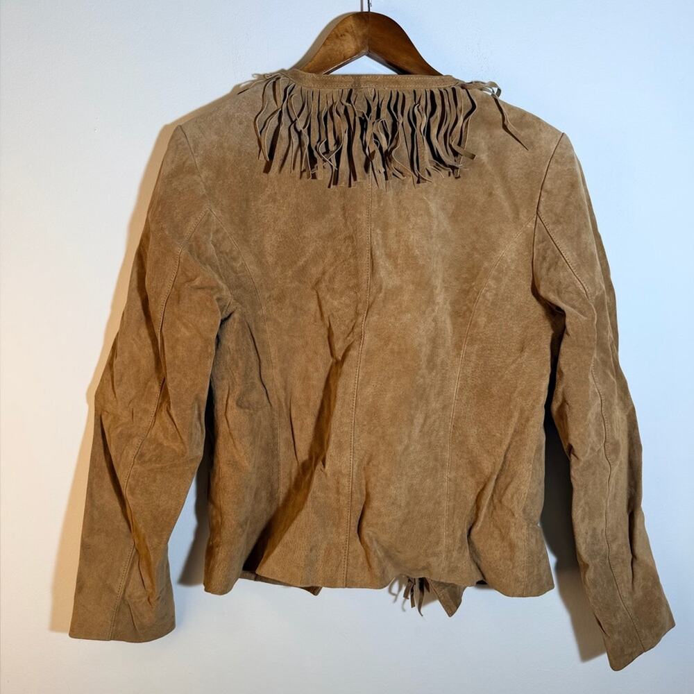 Adler Tan Fringe Women's Leather Jacket - Picture 8 of 9